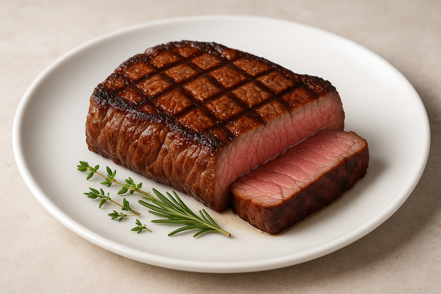 cooked top sirloin steak